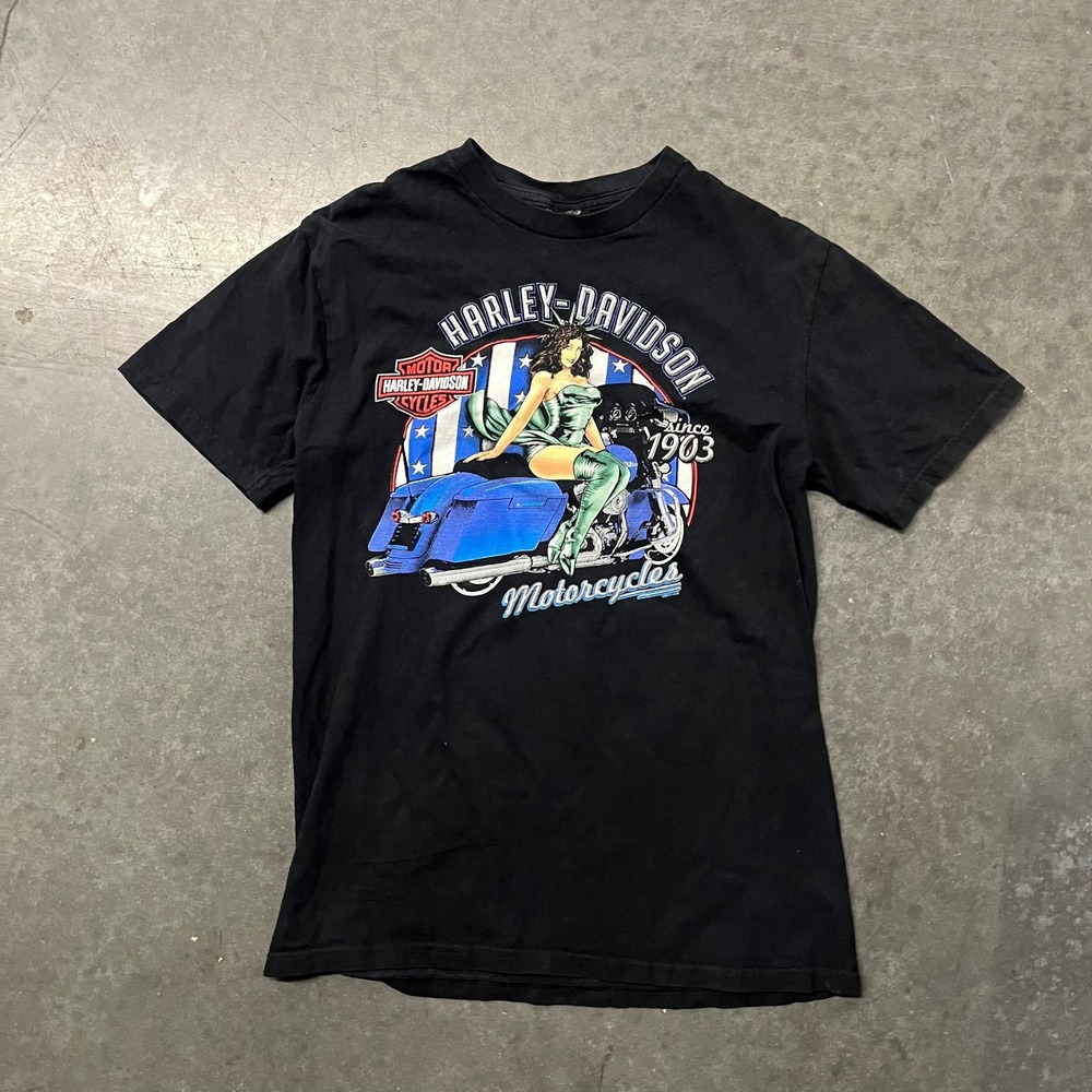 Harley Davidson T-Shirt Mens Small Black 2014 Antelope Valley Lancaster CA Tee